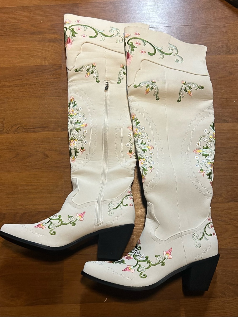 Ashore Shop Embroidered Knee High Cowgirl Boots